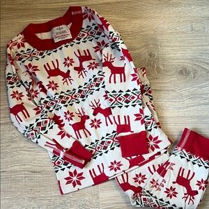 Hanna Andersson Red and White Reindeer Pajama Set